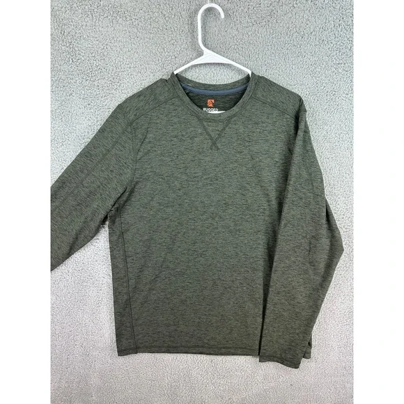 Rugged Elements Durable Utility Shirt Men's Medium Long Sleeve Green Sueded New